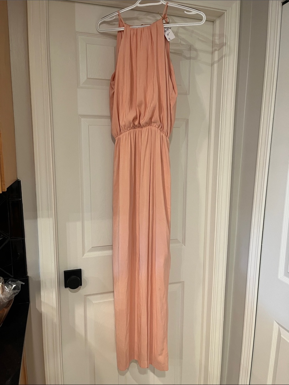 H&M Peach Halter-Style Maxi Dress